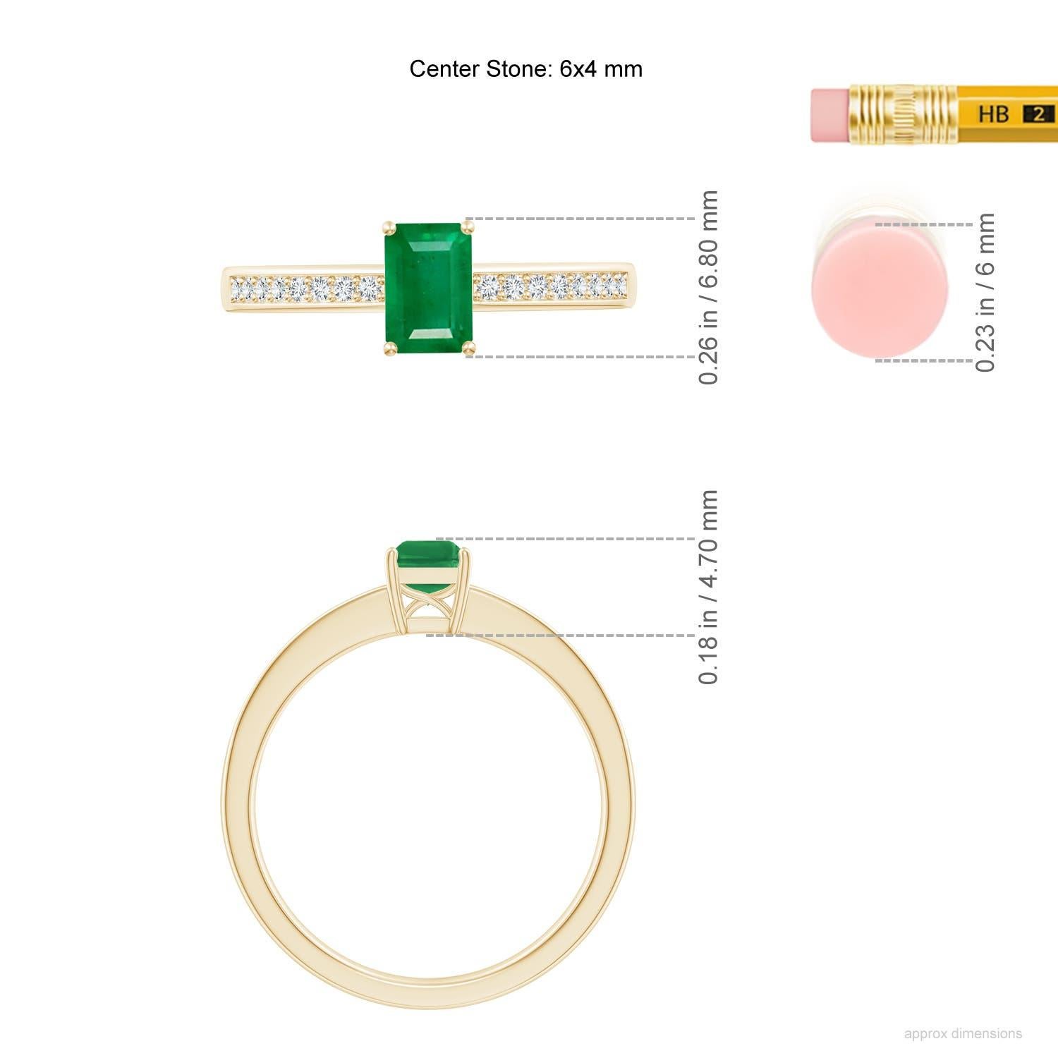 Bague cocktail en or massif 14K avec émeraude octogonale naturelle Angara et diamants Pour femmes en vente