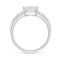 Angara natürlichen ovalen 1,7 ct Mondstein Vintage Style Ring mit Diamant in 14K Gold
