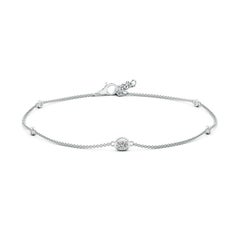 Natural Oval Diamond Station Bracelet with Bezel-Set Accents in 14K Gold