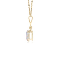 Angara Natural Oval Opal Dangle Pendant with Infinity Loop Bale 14K Solid Gold