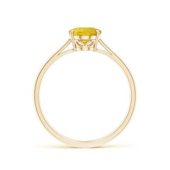 Angara Natural Oval Solitaire 1.5 ct Yellow Sapphire Ring in 14K Solid Gold