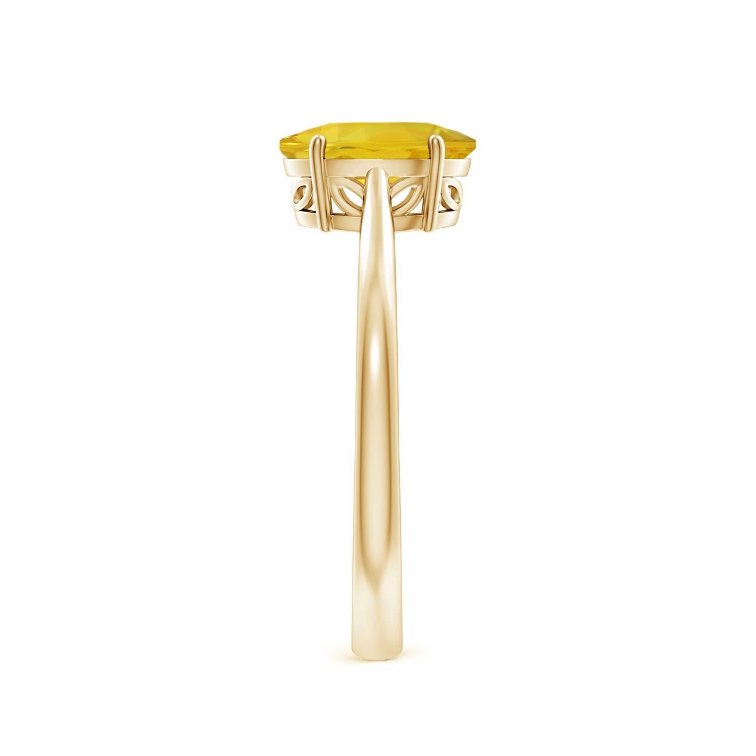 Anello Angara con solitario ovale naturale e zaffiro giallo da 1,5 carati in oro massiccio 14 carati In condizioni Nuovo in vendita a Los Angeles, CA