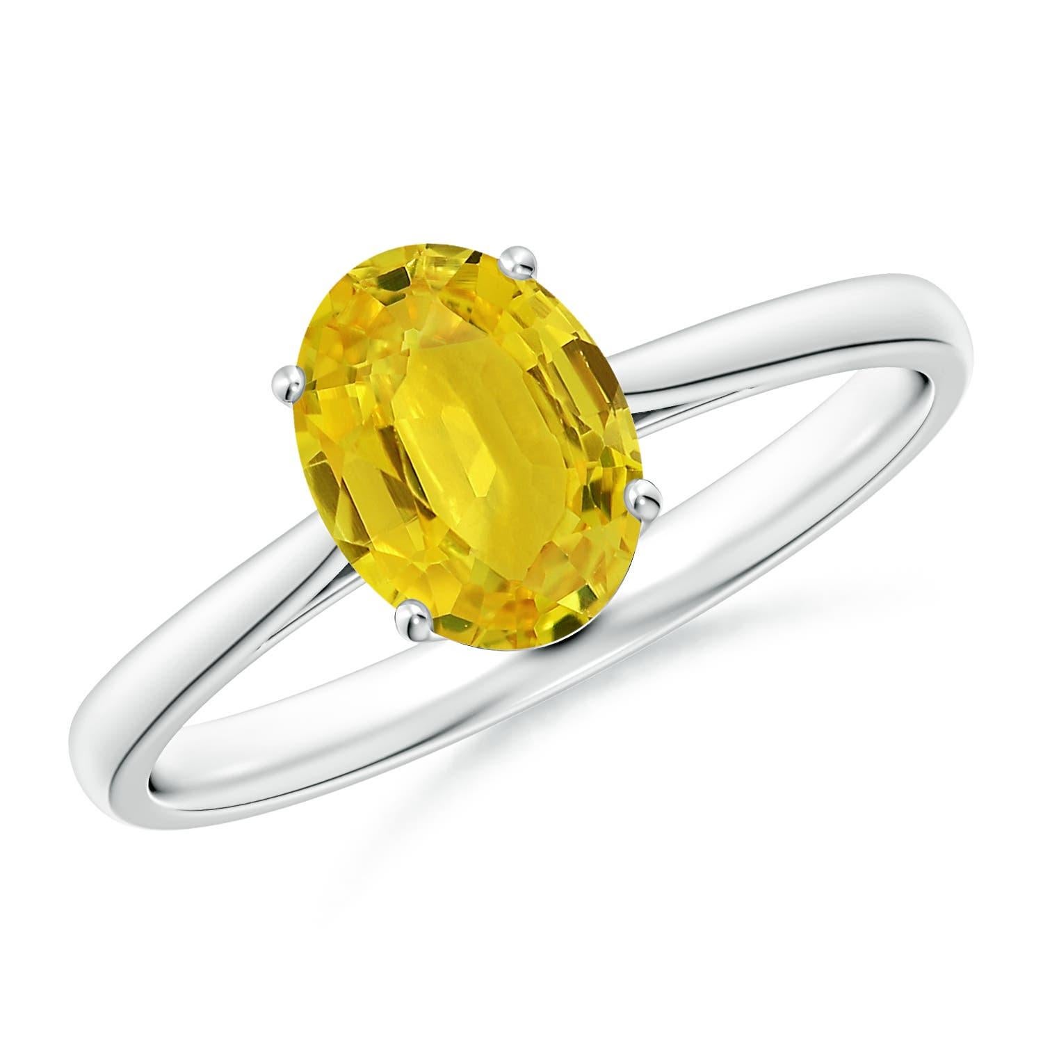 Anello Angara con solitario ovale naturale e zaffiro giallo da 1,5 carati in oro massiccio 14 carati in vendita 2