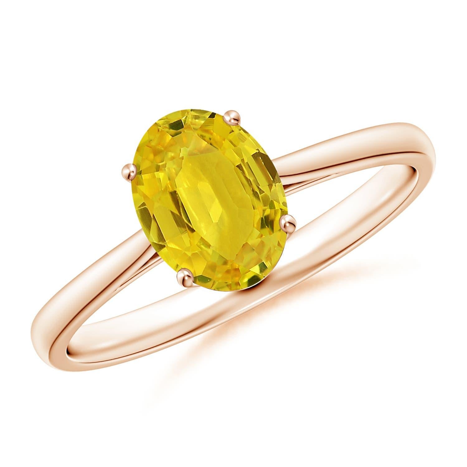Anello Angara con solitario ovale naturale e zaffiro giallo da 1,5 carati in oro massiccio 14 carati in vendita 3