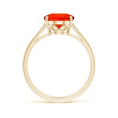 Angara Natural Oval Solitaire 1.6 ct Fire Opal Cocktail Ring in 14K Solid Gold