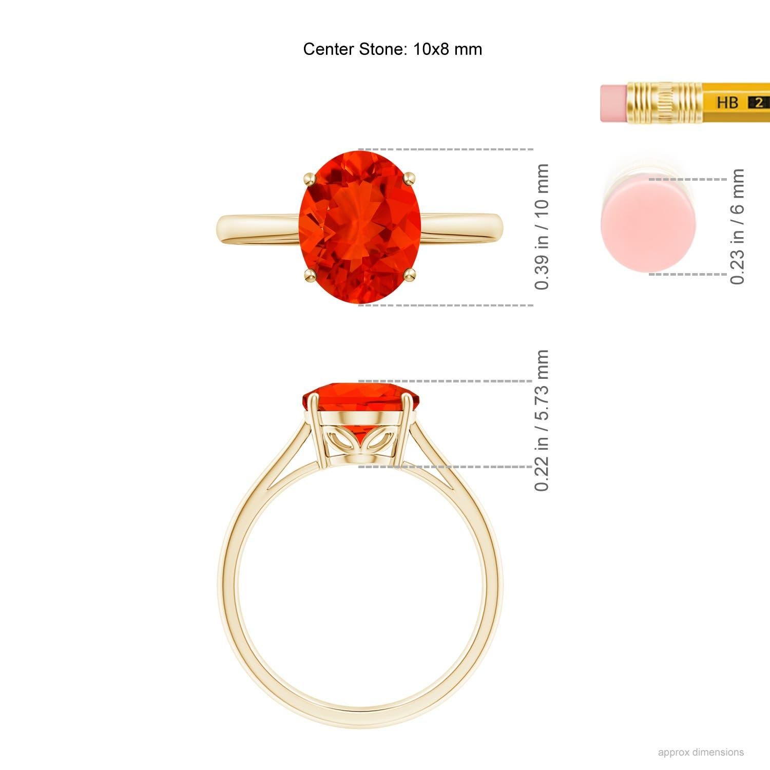 Angara natürlichen ovalen Solitär 1,6 kt Feuer Opal Cocktail-Ring in 14K massivem Gold Damen im Angebot