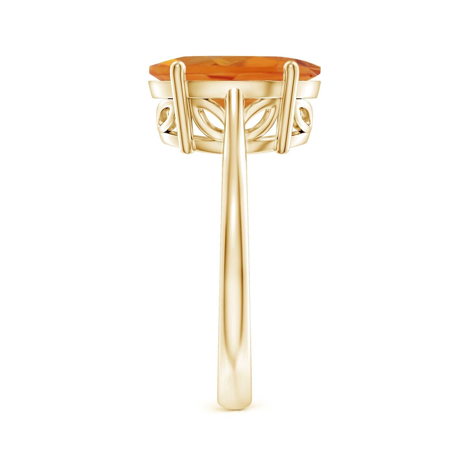 Angara natürlichen ovalen Solitär 4,1 ct Citrin Cocktail-Ring in 14K massivem Gold Damen im Angebot
