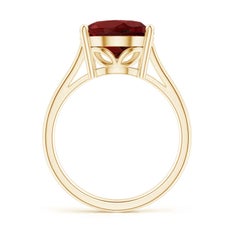 14K Yellow Gold 6.4ct Oval Garnet Solitaire Ring - January Birthstone