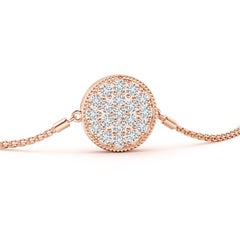 Bracelet Bolo en or massif 14K avec diamants naturels sertis en pavé Angara pour femmes