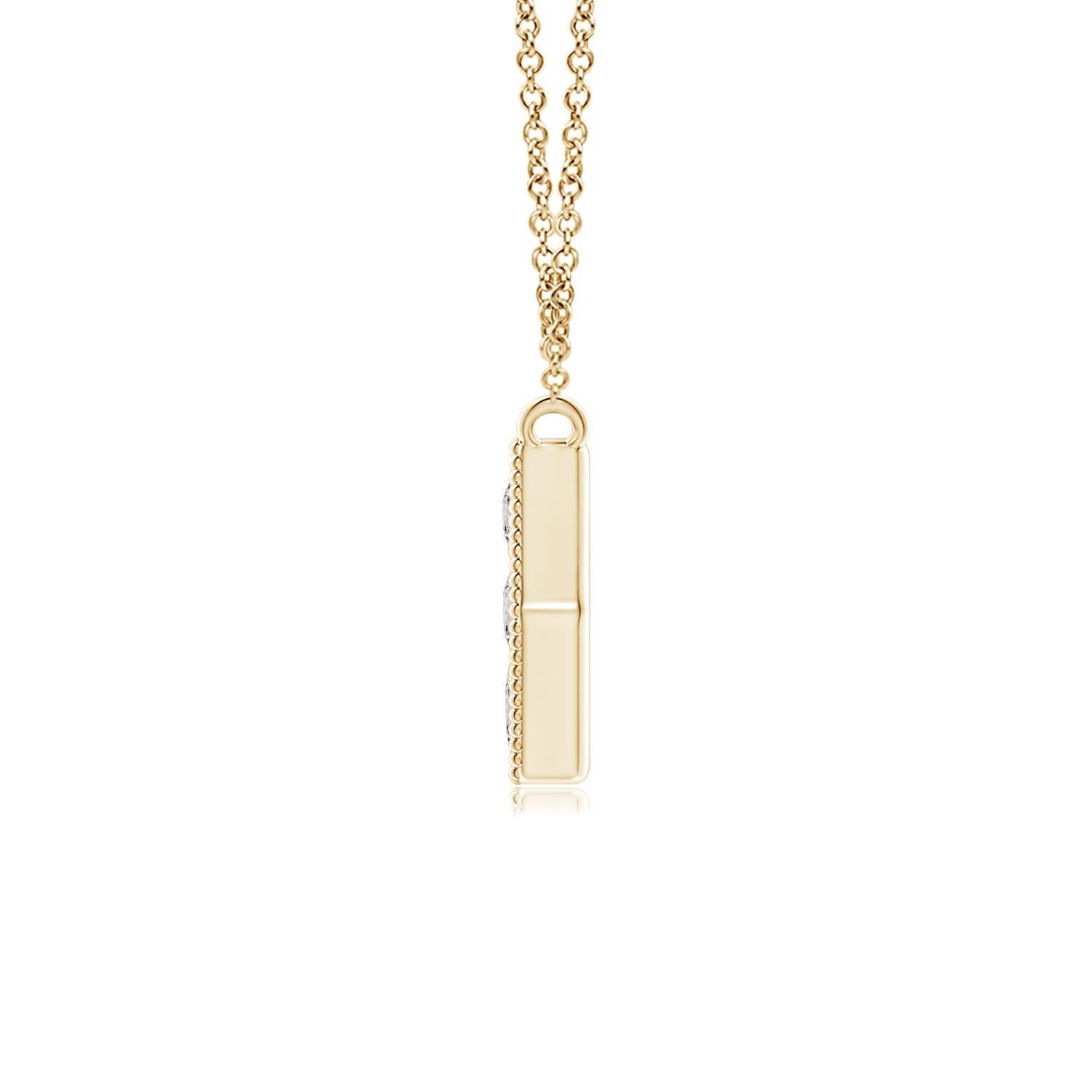 Modern Angara Natural Pave-Set Diamond Hexagon Necklace in 14K Yellow Gold For Sale