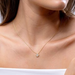 Collier Angara en or jaune 14K serti de diamants naturels en forme d'hexagone pour femmes