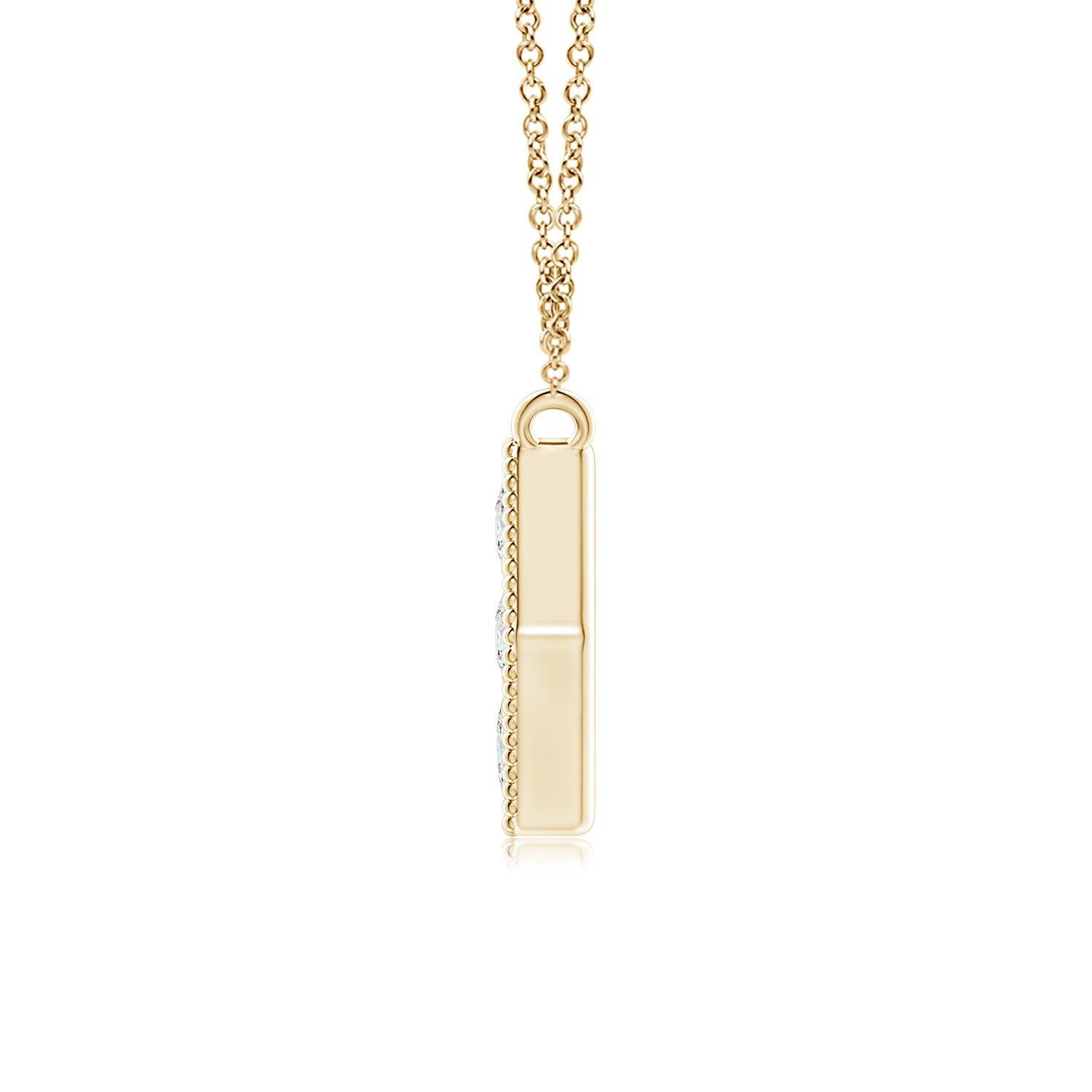 Modern Angara Natural Pave-Set Diamond Hexagon Necklace in 14K Yellow Gold for Women For Sale