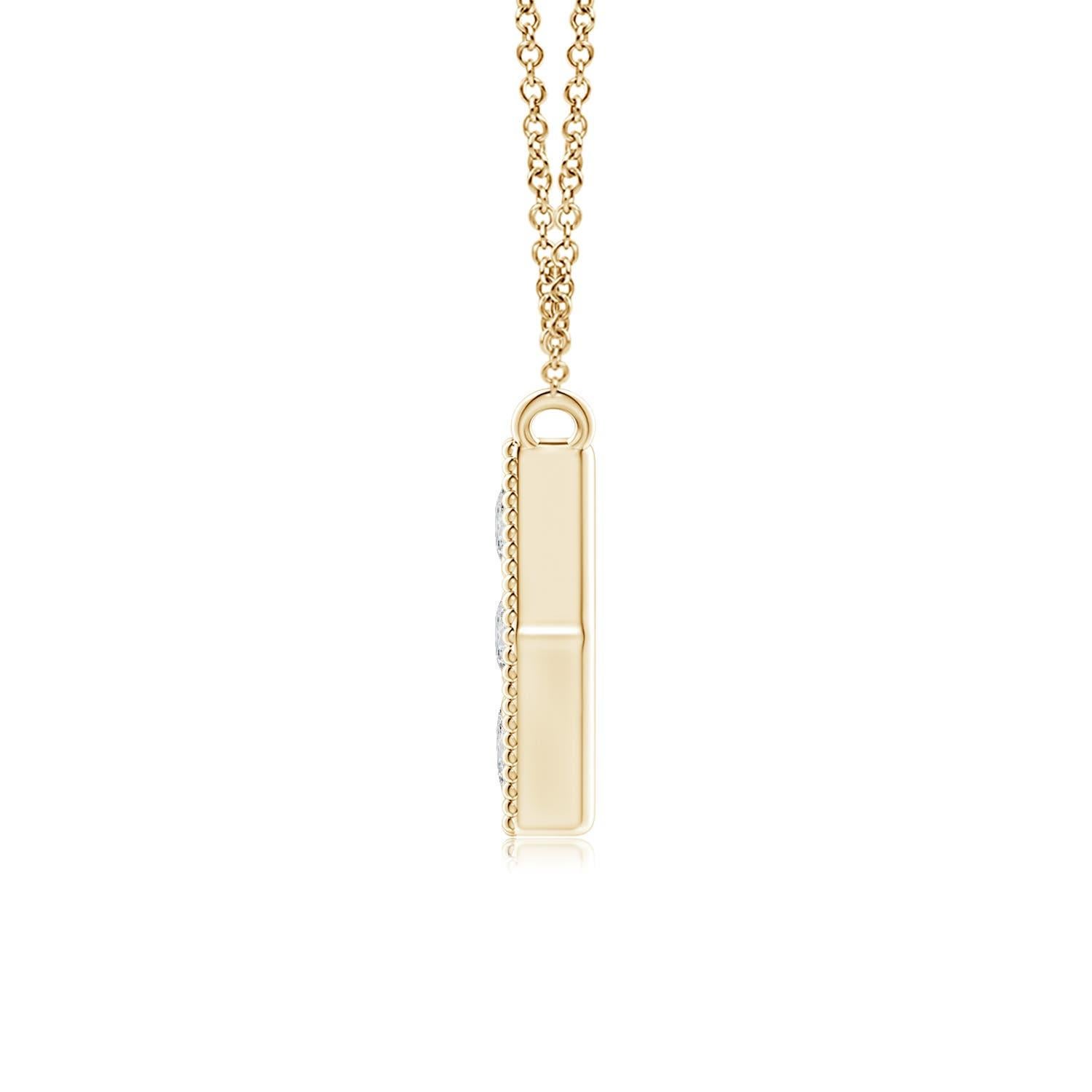 Modern Angara Natural Pave-Set Diamond Hexagon Necklace in 14K Yellow Gold for Women For Sale