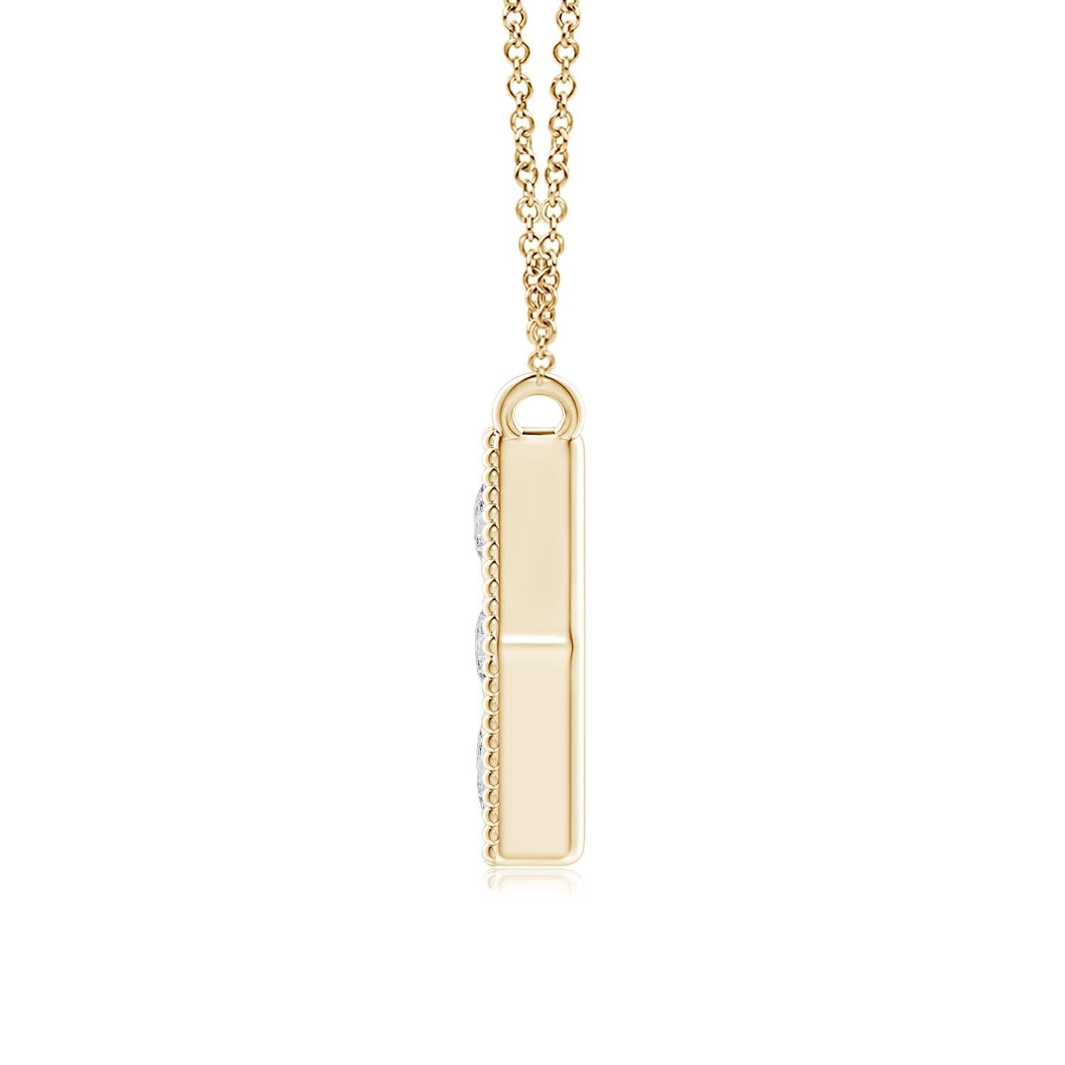 Modern Angara Natural Pave-Set Diamond Hexagon Necklace in 14K Yellow Gold for Women For Sale