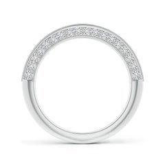 Angara Natural Pave-Set Diamond Knife Edge Wedding Ring  in 14K Solid Gold