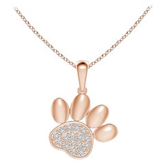 Ciondolo a forma di zampa con diamanti incastonati di Angara Nature in oro rosa 14K per donna