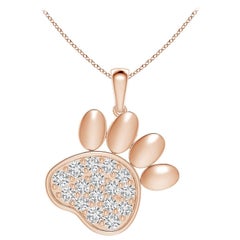 Ciondolo a forma di zampa con diamanti incastonati di Angara Nature in oro rosa 14K per donna