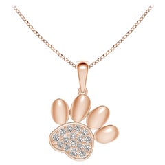 Ciondolo a forma di zampa con diamanti incastonati di Angara Nature in oro rosa 14K per donna