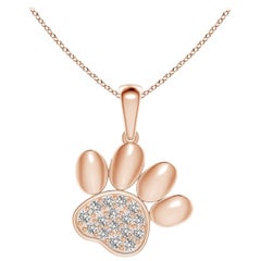 Ciondolo a forma di zampa con diamanti incastonati di Angara Nature in oro rosa 14K per donna