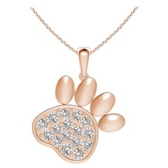 Ciondolo a forma di zampa con diamanti incastonati di Angara Nature in oro rosa 14K per donna