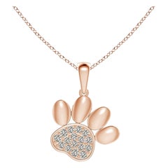 Ciondolo a forma di zampa con diamanti incastonati di Angara Nature in oro rosa 14K per donna