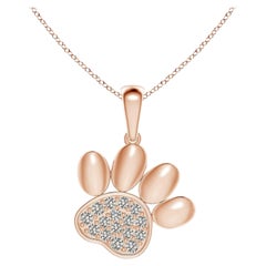 Ciondolo a forma di zampa con diamanti incastonati di Angara Nature in oro rosa 14K per donna