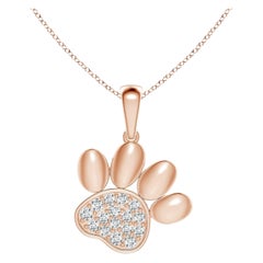 Ciondolo a forma di zampa con diamanti incastonati di Angara Nature in oro rosa 14K per donna