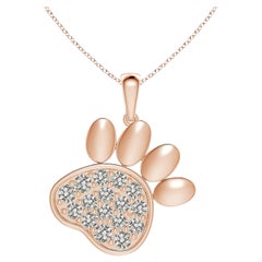 Ciondolo a forma di zampa con diamanti incastonati di Angara Nature in oro rosa 14K per donna