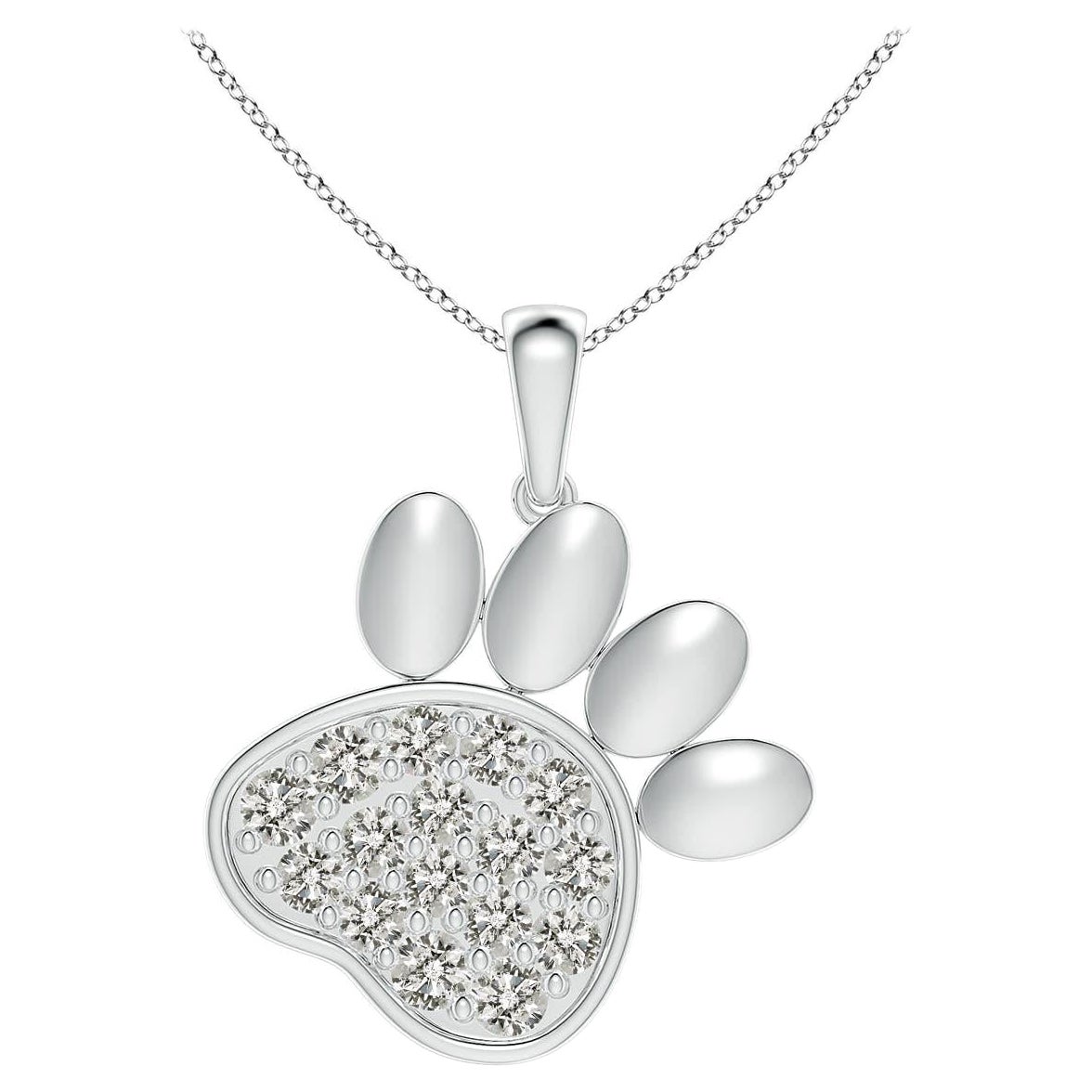 Angara Natural pave-Set Diamond Paw Print Anhänger in 14K Weißgold für Frauen im Angebot