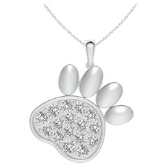 Ciondolo a forma di zampa con diamanti naturali incastonati di Angara in argento 925.