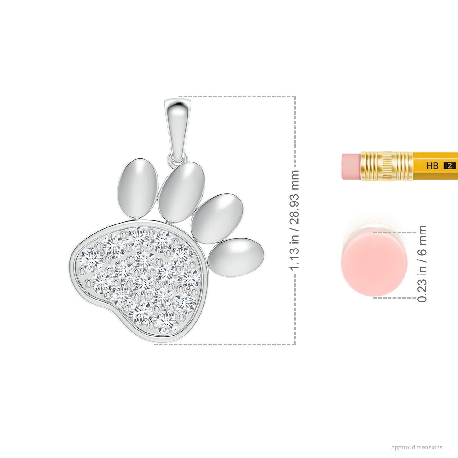 Taglio rotondo Ciondolo a forma di zampa con diamanti incastonati di Angara Nature in platino per donna in vendita