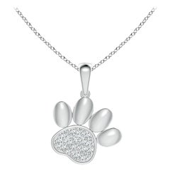 Ciondolo a forma di zampa con diamanti incastonati di Angara Nature in platino per donna