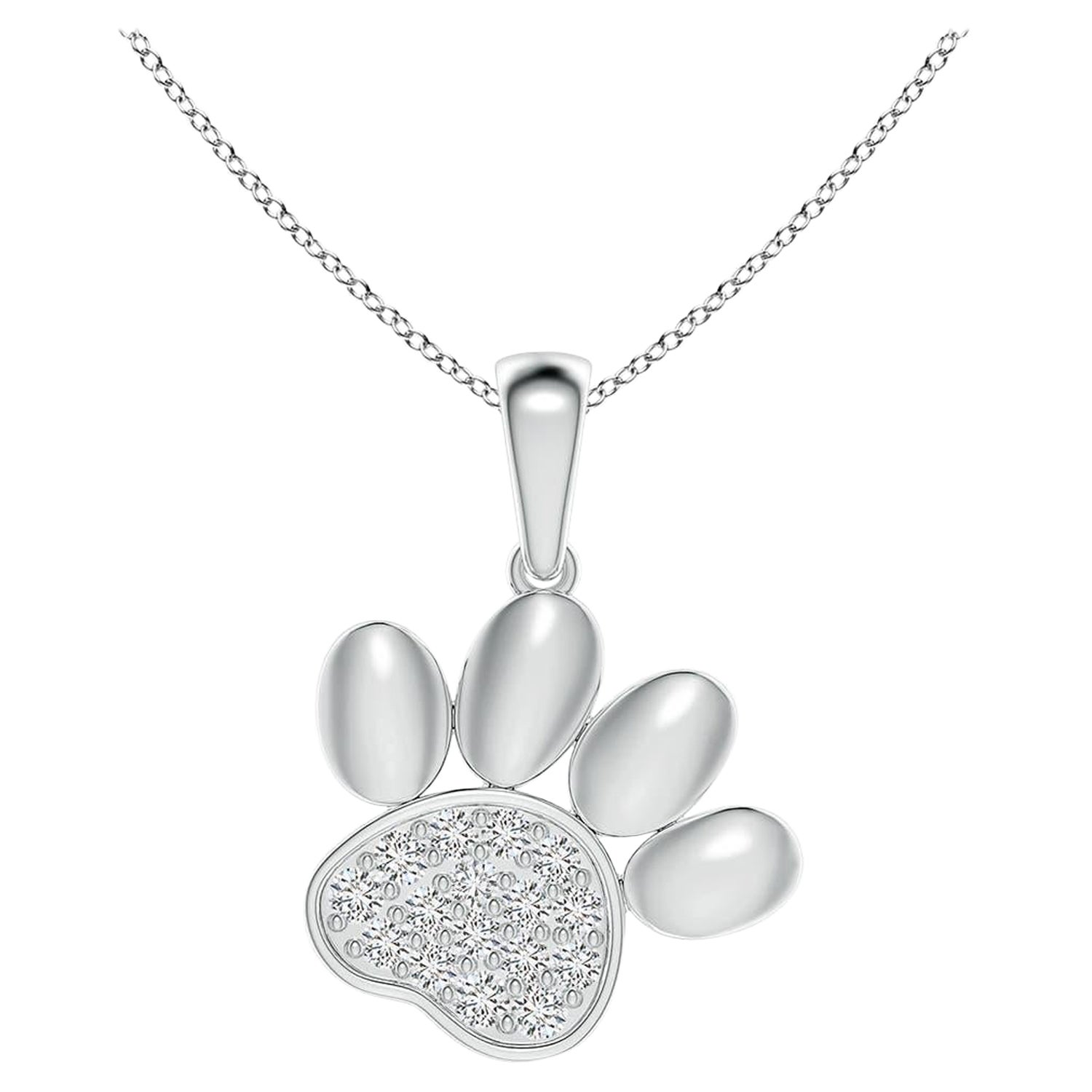 Ciondolo a forma di zampa con diamanti incastonati di Angara Nature in platino per donna in vendita