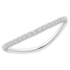 Angara Natural Pave-Set Round Diamond Curved Wedding Ring in 14K Solid Gold