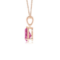 Angara 1.25ct Pear Pink Sapphire Pendant Necklace in 14K Solid Gold