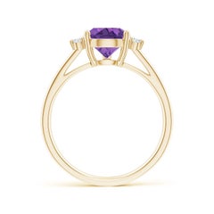 Angara Natural Pear 1.6 ct Amethyst Ring with Diamond Accents in 14K Solid Gold