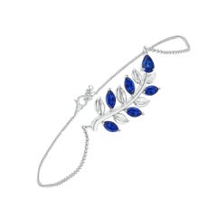 Angara Natural Pear and Marquise Sapphire Branch Bracelet in 14K Gold for Women