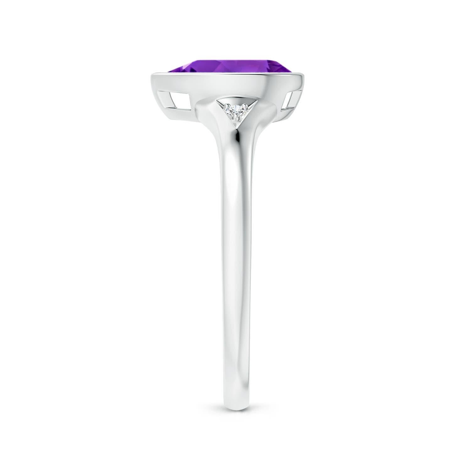 Angara Bague en or massif 14K avec améthyste en forme de poire de 1,05 ct et diamants Neuf - En vente à Los Angeles, CA