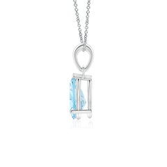 Angara Pendentif solitaire en or massif 14K avec aigue-marine en forme de poire de 1,12ct