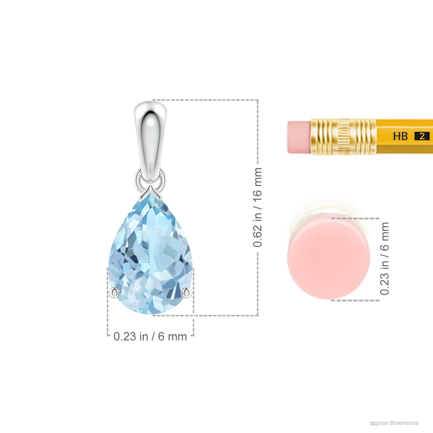 Taille poire Angara Pendentif solitaire en or massif 14K avec aigue-marine en forme de poire de 1,12ct en vente