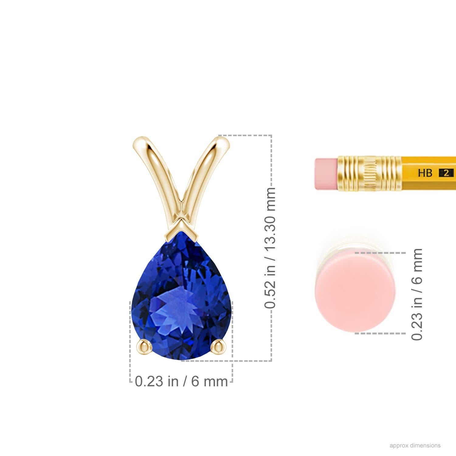 Women's Angara Natural Pear-Shaped 1.1ct Tanzanite Solitaire Pendant in 14K Solid Gold For Sale