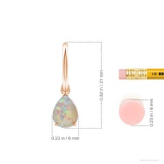 Angara Natural Pear-Shaped 1.4 ct Opal Drop Earrings with Screw Back in 14K Gold