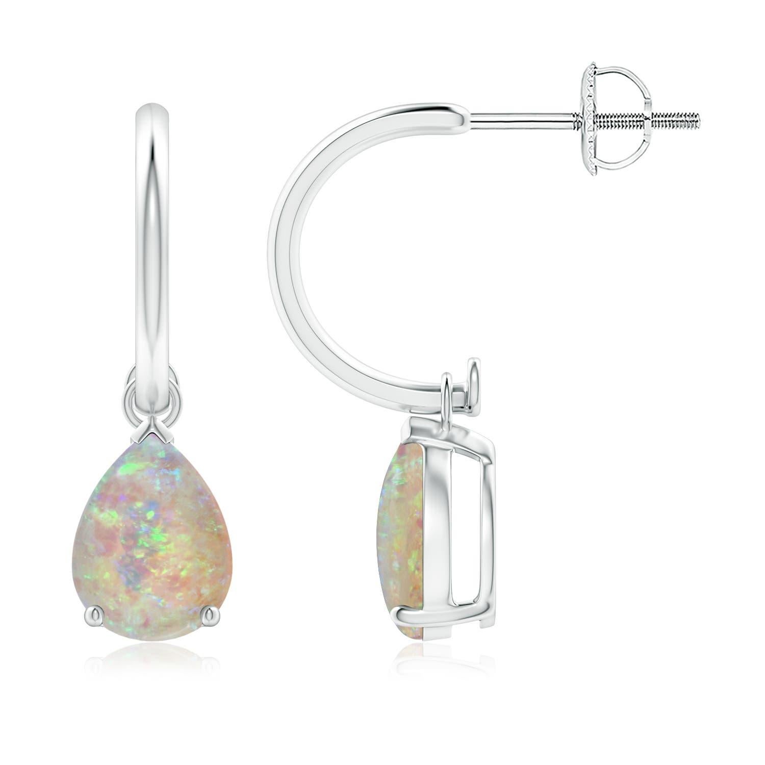 Angara Natürliche birnenförmige 1,4 kt Opal Tropfen Ohrringe mit Schraube zurück in 14K Gold im Angebot 1