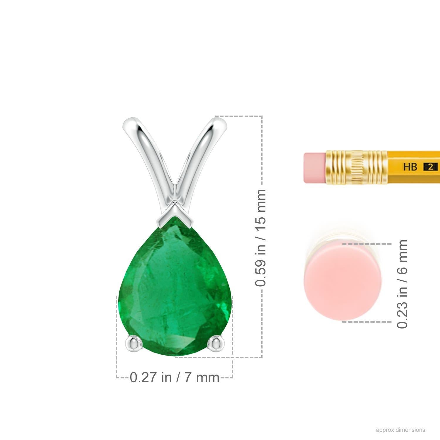 Angara Colgante solitario de esmeralda natural en forma de pera de 1,5 ct en plata de ley Corte pera en venta