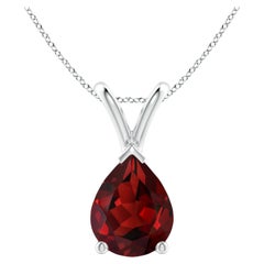ANGARA Natural Pear-Shaped 1.80ct Garnet Solitaire Pendant in 14K White Gold