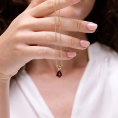 ANGARA Natural Pear-Shaped 1.80ct Garnet Solitaire Pendant in 14K Gold