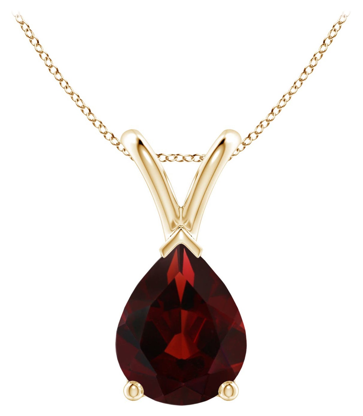 ANGARA Natural Pear-Shaped 1.80ct Garnet Solitaire Pendant in 14K Gold