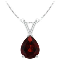 ANGARA Natural Pear-Shaped 1.80ct Garnet Solitaire Pendant in Platinum