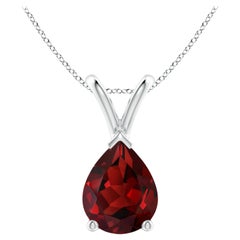 ANGARA Natural Pear-Shaped 1.80ct Garnet Solitaire Pendant in Platinum