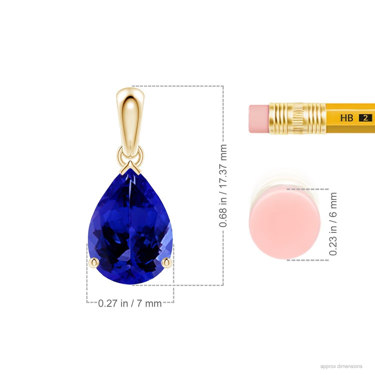 Pear Cut Angara Natural Pear-Shaped 1.95 ct Tanzanite Solitaire Pendant in 14K Solid Gold For Sale